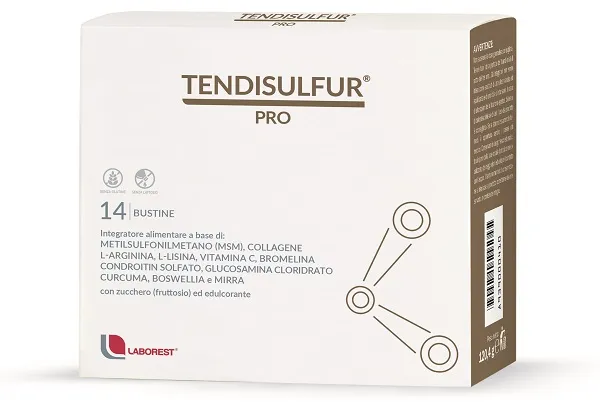

Tendisulfur Pro, добавка для сухожилий, 14 пакетиков Laborest