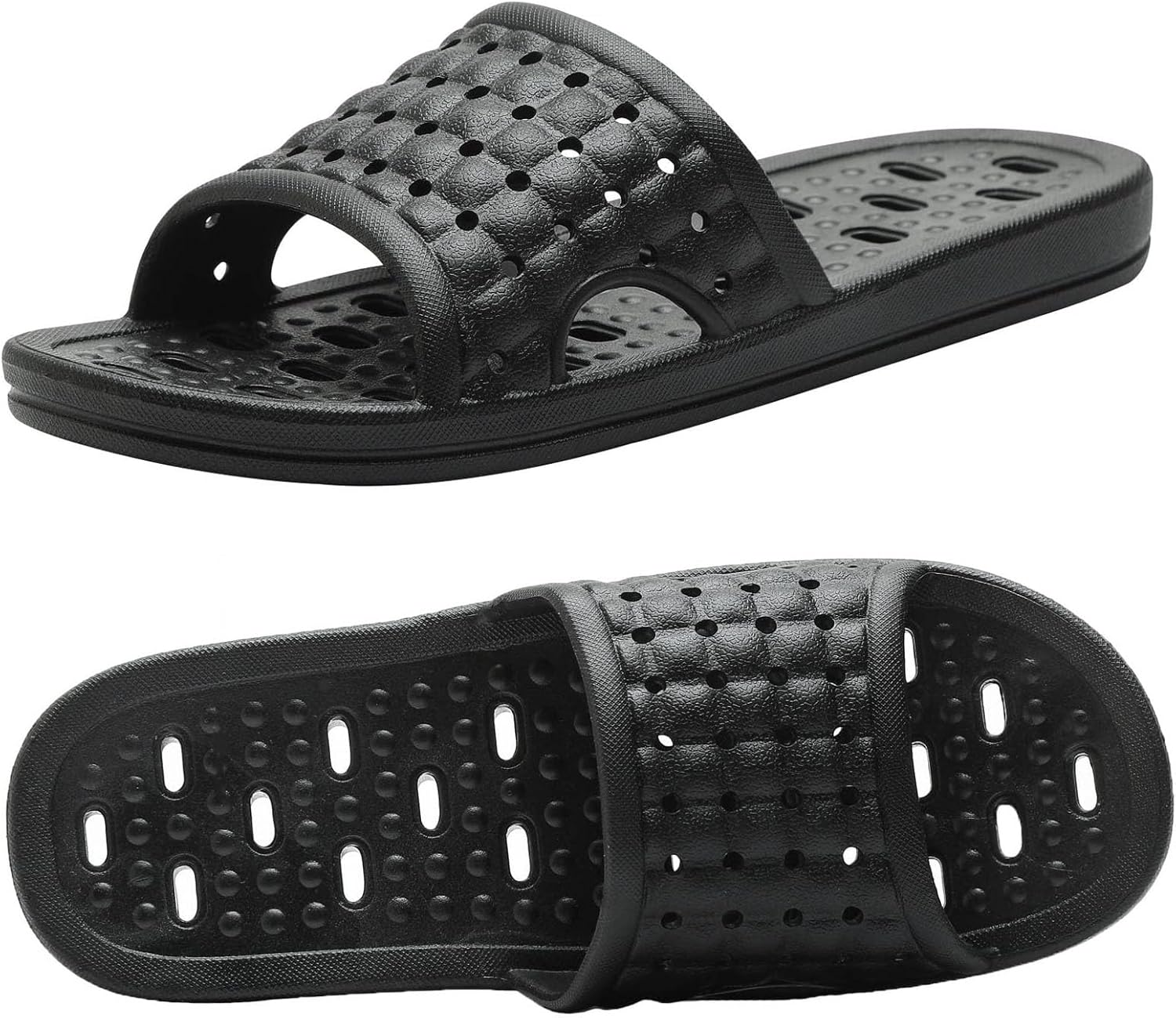 

Вьетнамки для душа MUQGAOP быстросохнущие, противоскользящие, с отверстиями для слива, для женщин и мужчин, для общежития, бассейна и спортзала, черный