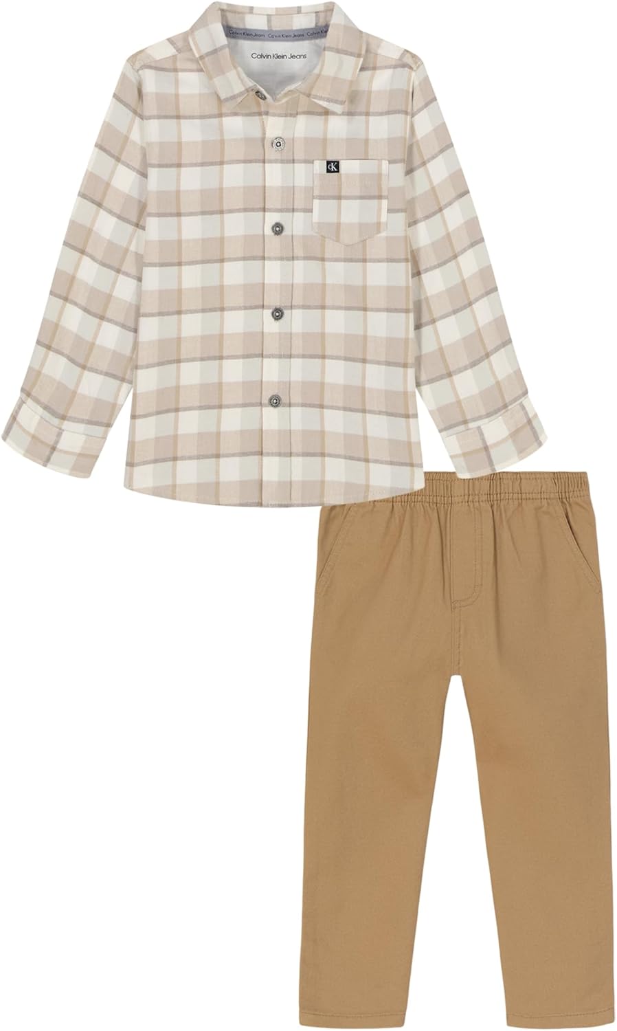 

Комплект из 2-х тканых брюк Calvin Klein для мальчиков, Plaid/Tiger'S Eye