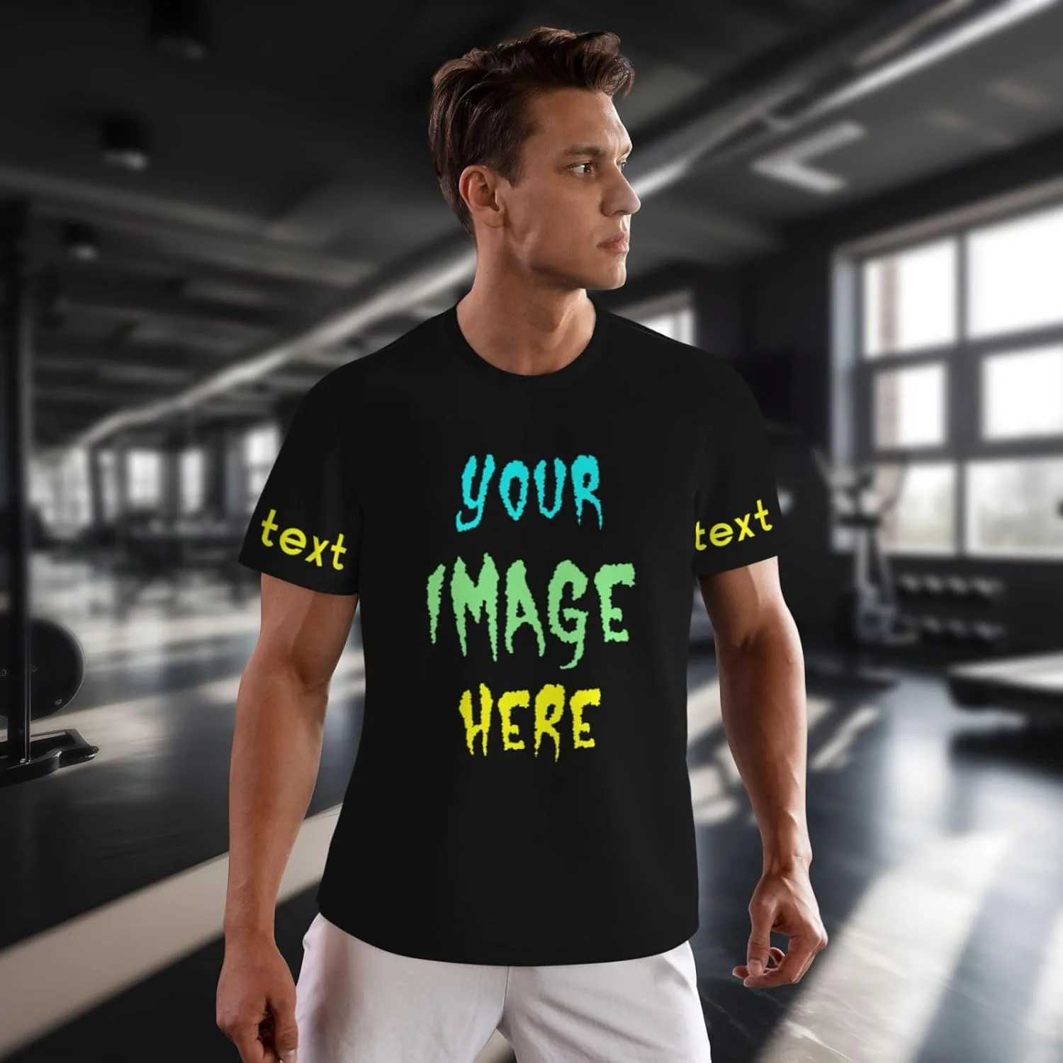 Футболка Custom для мужчин с фото и текстом — фото 4