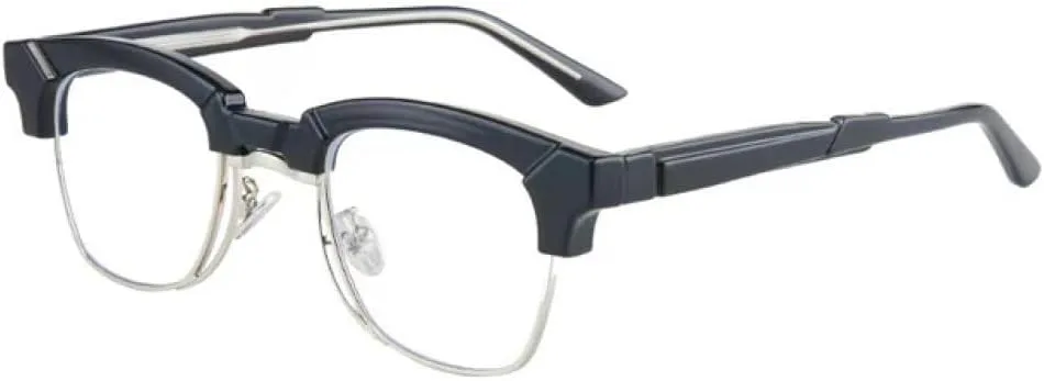 

MUTYNE Модные квадратные женские солнцезащитные очки класса люкс в стиле ретро с прозрачными линзами и полуметаллической оправой для мужских очков, Black Silver Clear