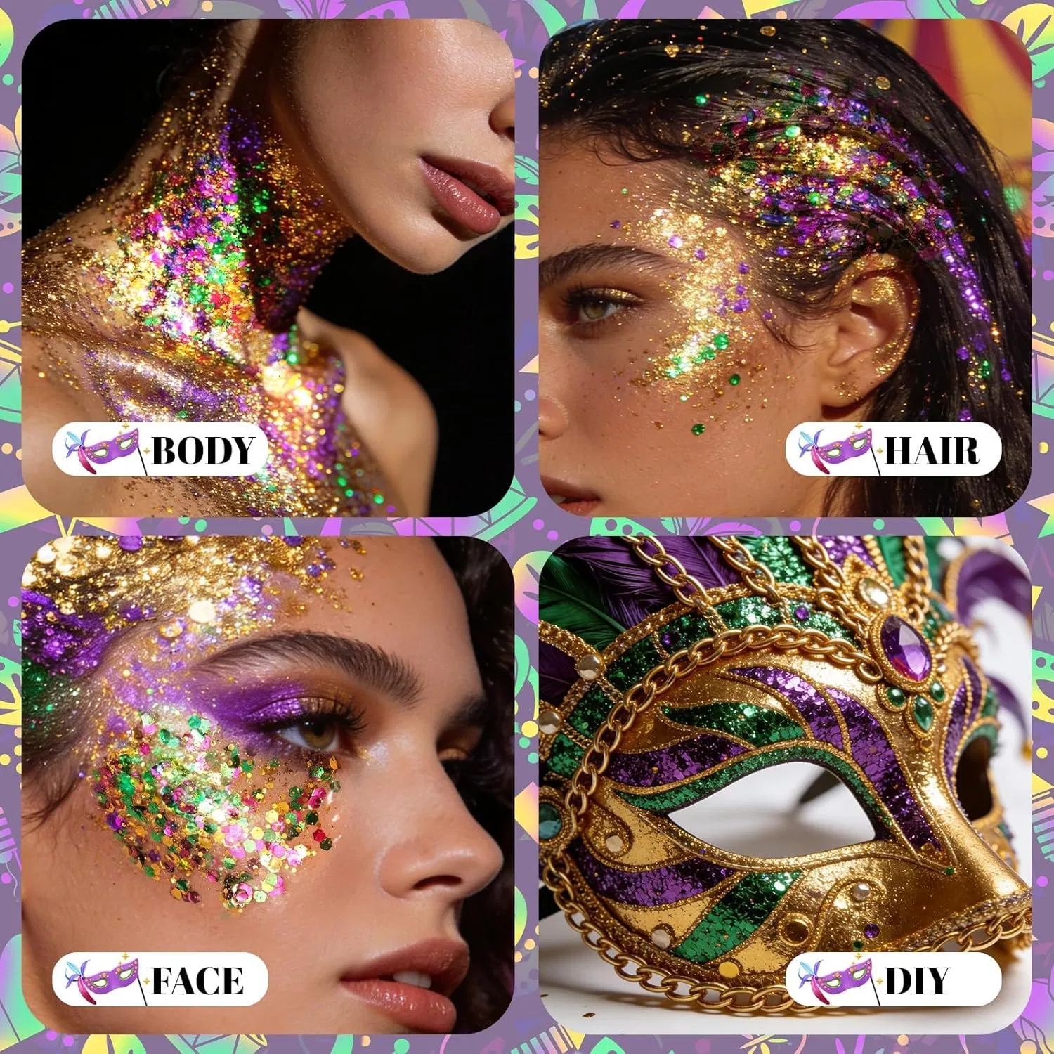 Гель с блестками для тела DAGEDA Mardi Gras 50 мл — фото 3