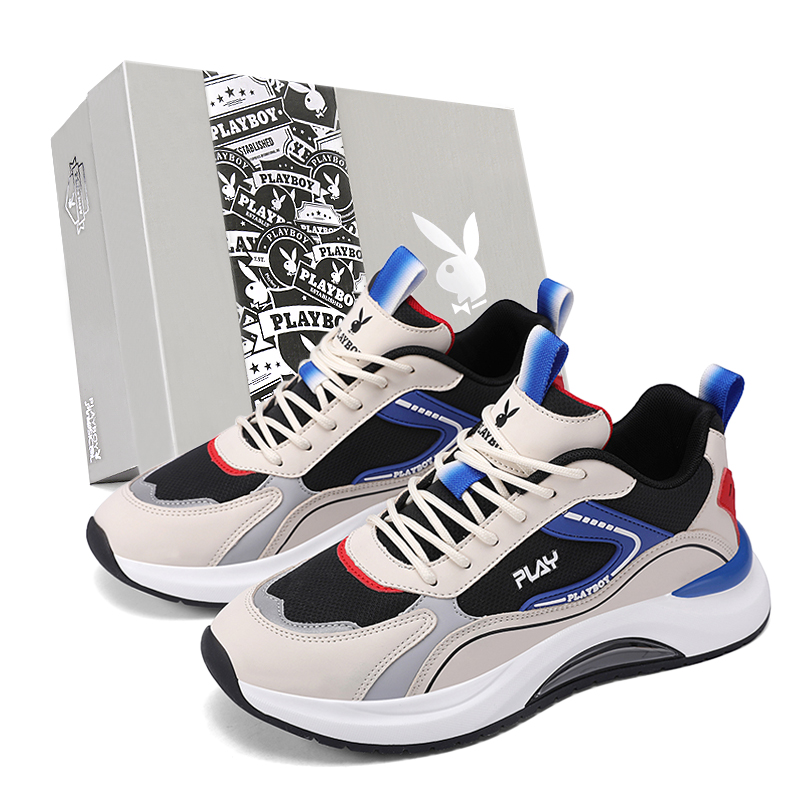 

Playboy Мужские низкие кэжуал кеды бежево-черные, цвет Beige Black