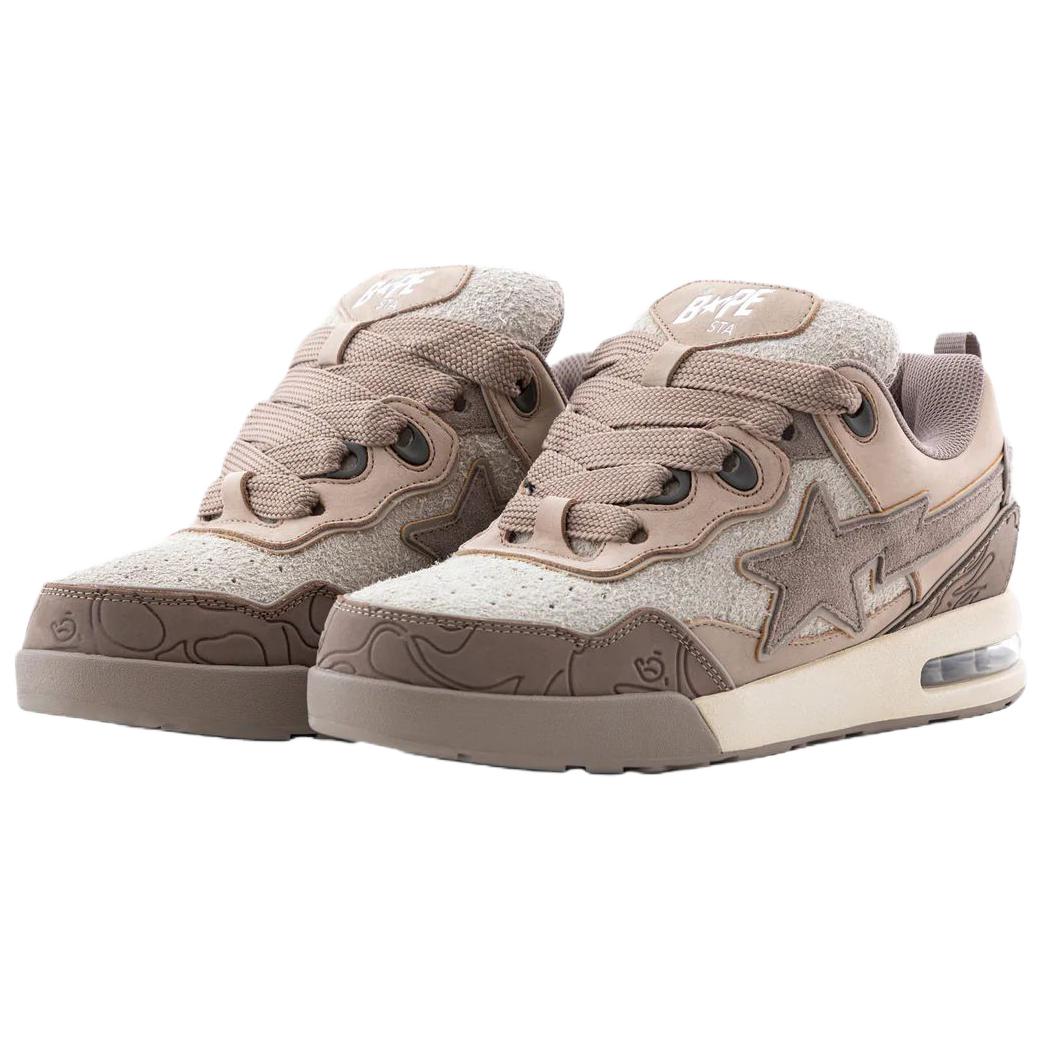Flip STA Кроссовки для скейтбординга мужские низкие из коровьей кожи A BATHING APE, бежевый — фото 3