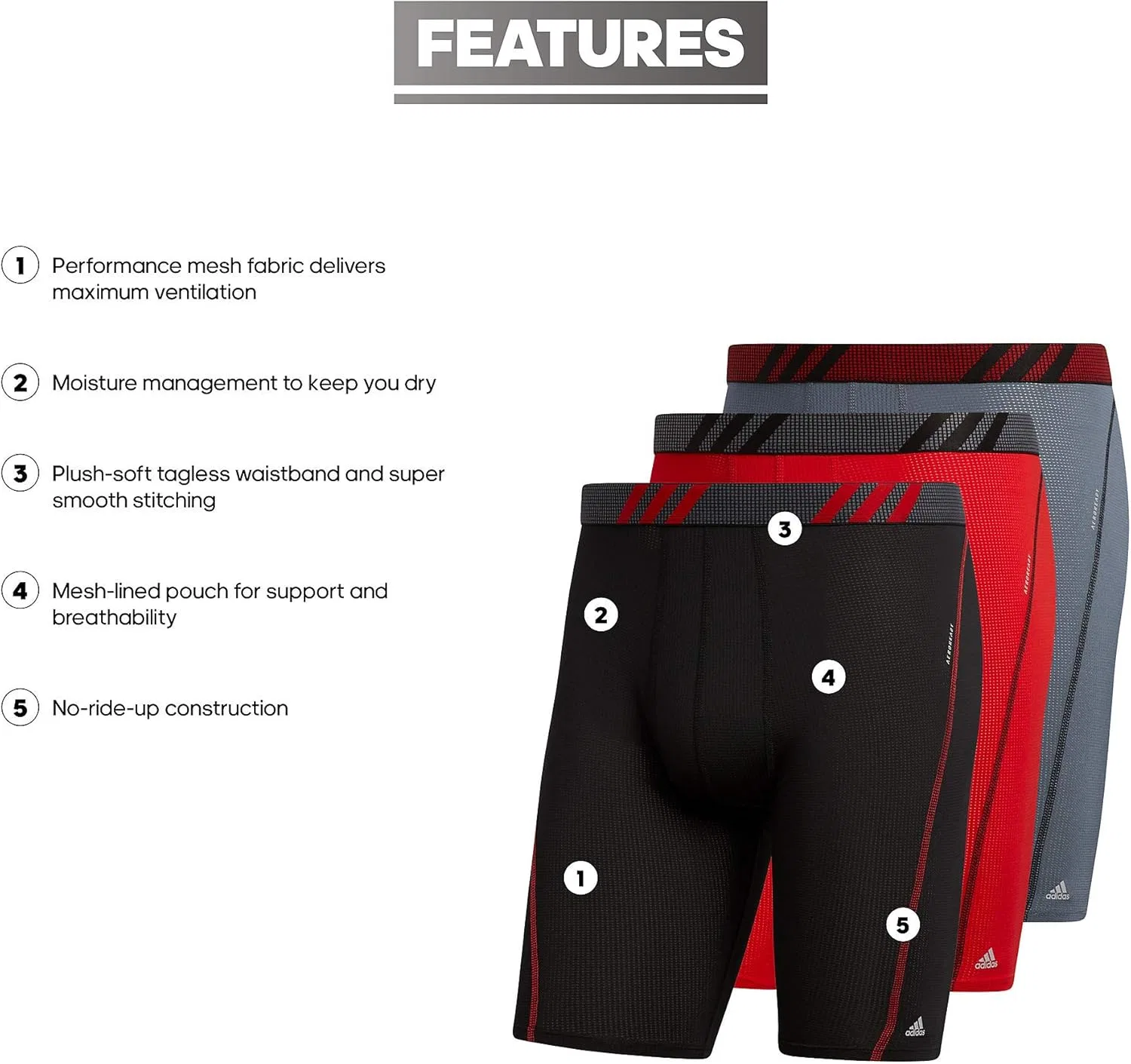 Боксеры Adidas Black/Scarlet Red/Onix — фото 4
