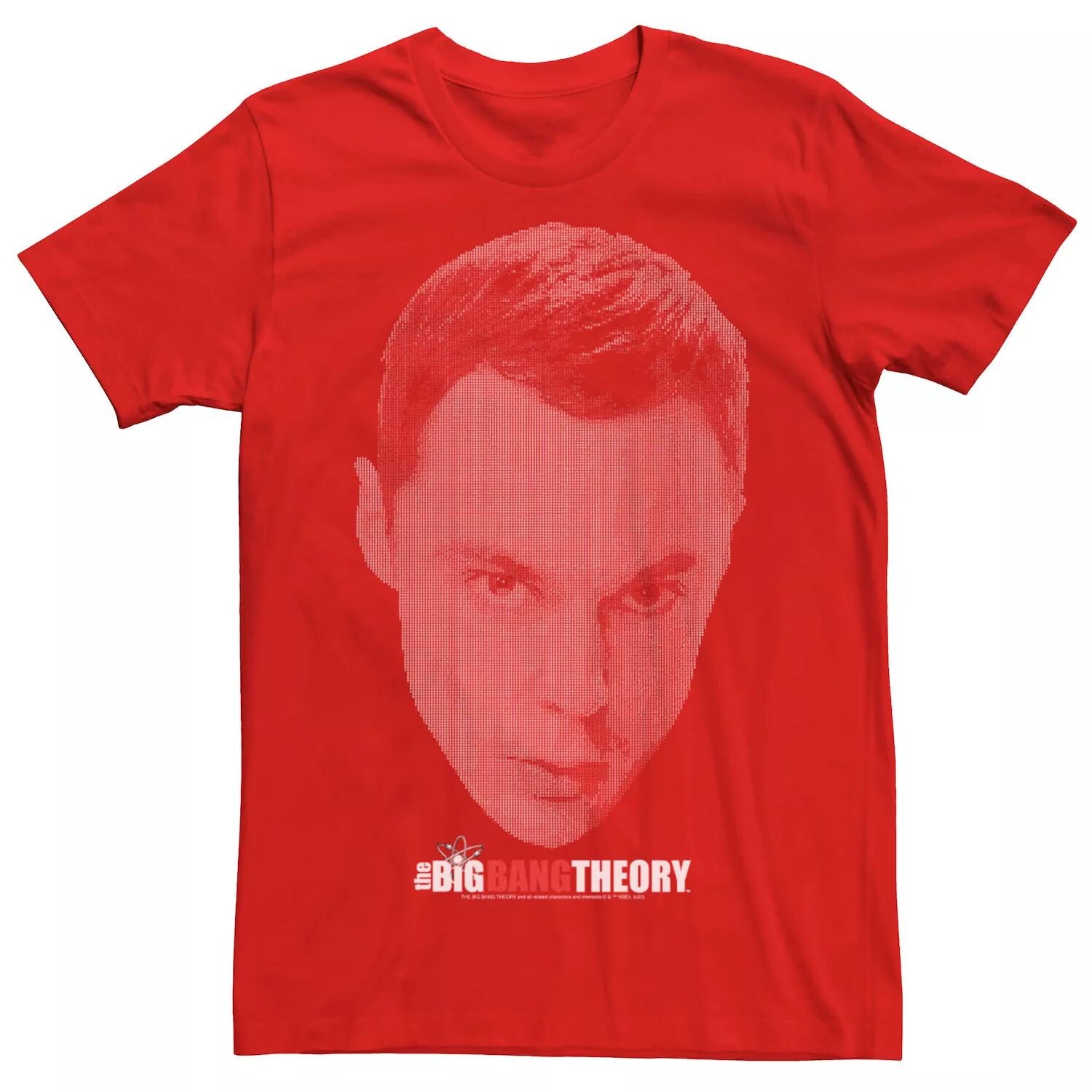 

Мужская футболка The Big Bang Theory Sheldon Big Face Fade Licensed Character, красный