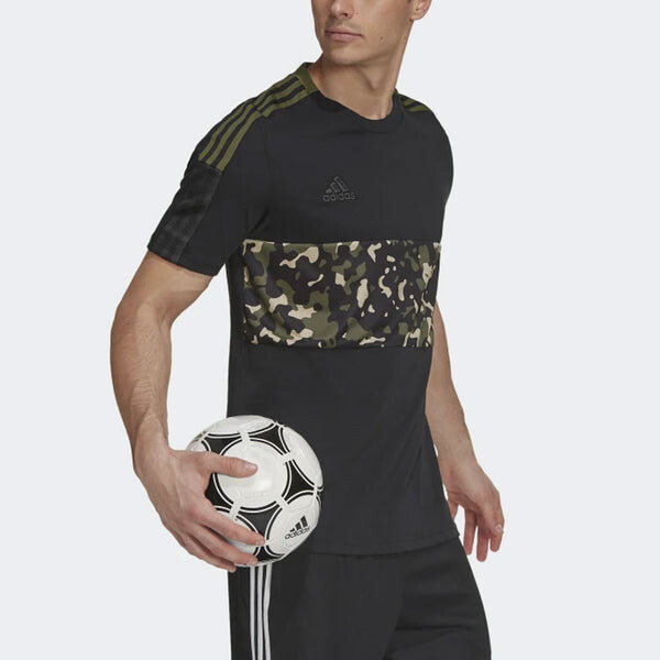 Футболка tiro tee aop повседневные спортивные футбольные с коротким рукавом Adidas, черный — фото 4