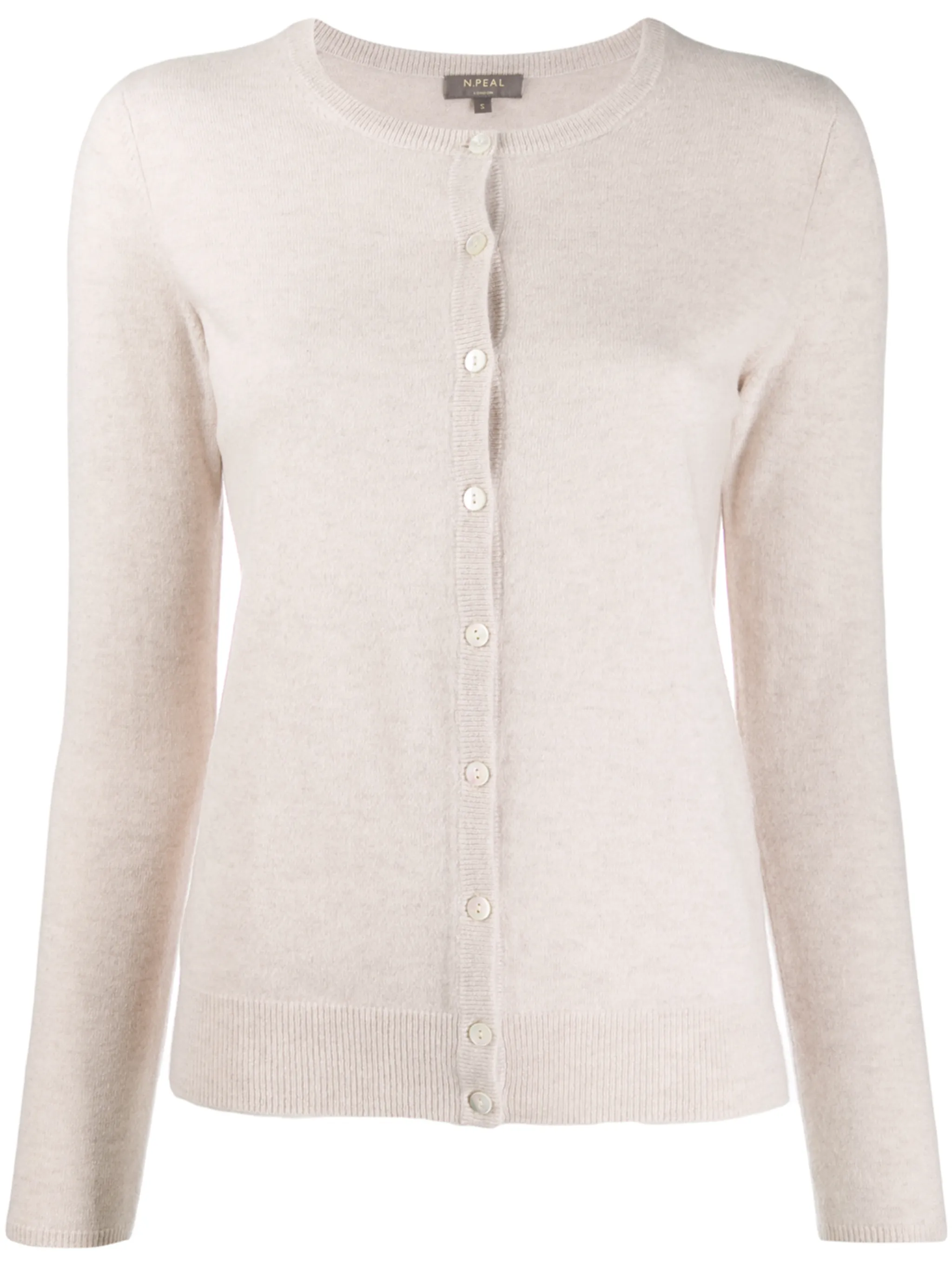 

Кардиган с круглым вырезом N.Peal, нейтральный