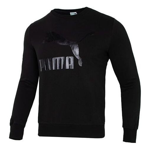 

Свитер classics logo crew neck sweater 'black' Puma, черный