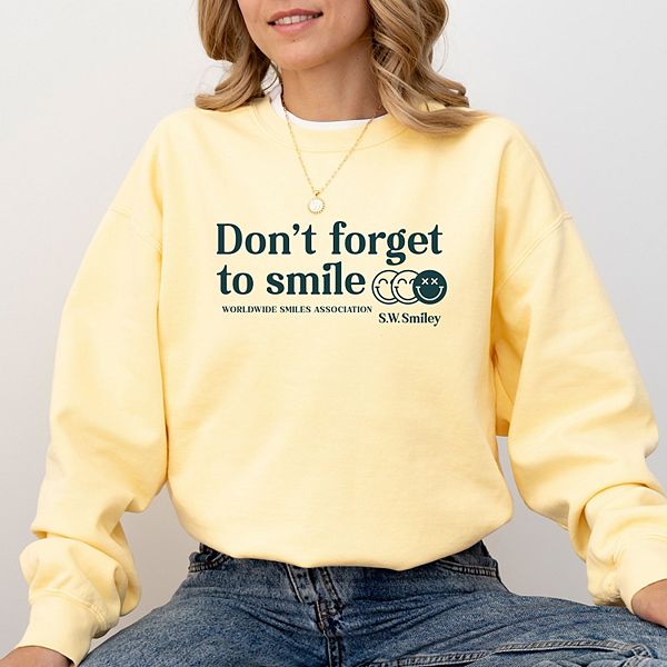 

SWSmiley don't forget to smile - женский свитшот с принтом, окрашенный в готовом виде Simply Sage Market, Butter, Зеленый, SWSmiley don't forget to smile - женский свитшот с принтом, окрашенный в готовом виде Simply Sage Market, Butter