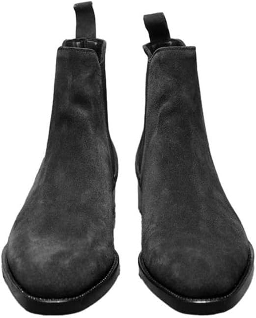 

Классические ретро-ботинки Челси с слипоном, заостренным носком, ковбойские вестерн ботинки, чукка для мотоцикла Zzqtbcdky, черный