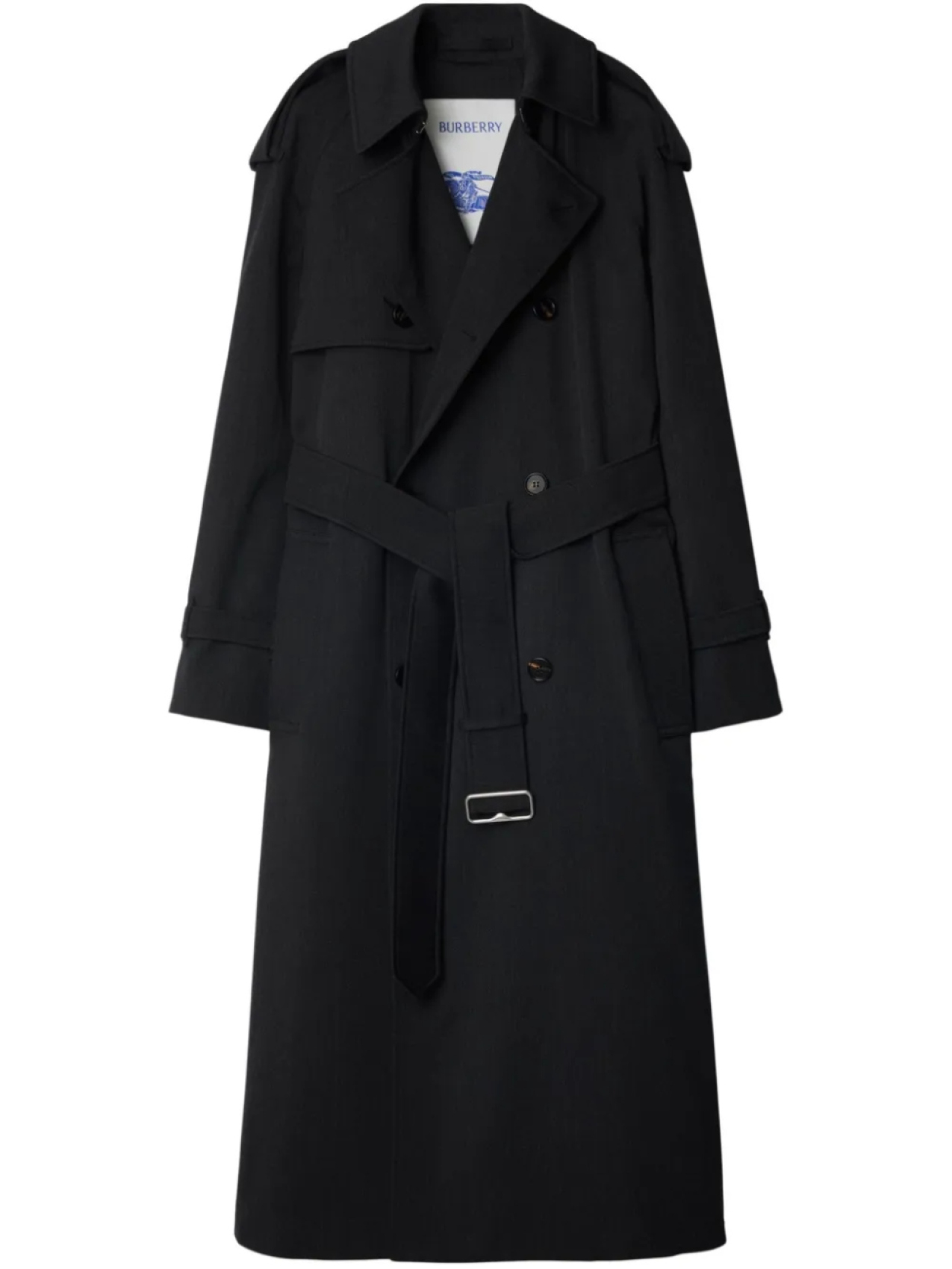 

Длинный шерстяной тренчкот Burberry, серый