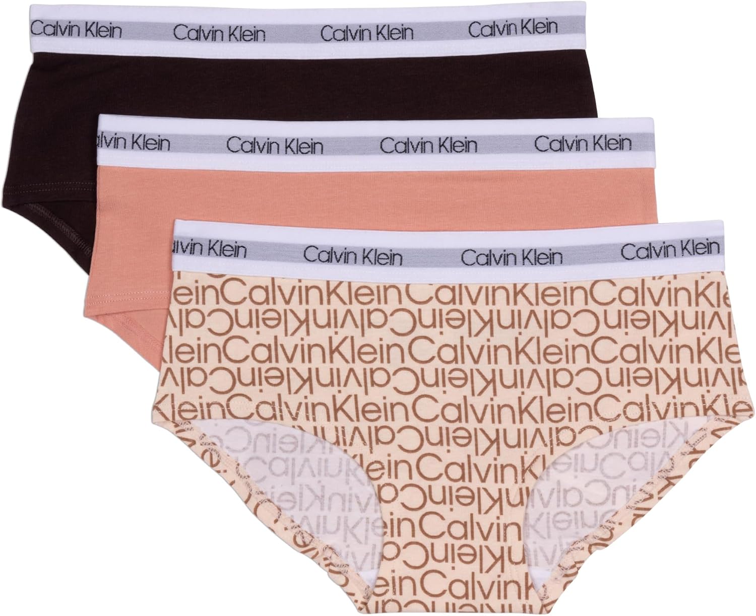 

Комплект нижнего белья Calvin Klein Girls Hipster, 3 шт., Sand Vast Calvin Klein/Rose Dawn/Woodland