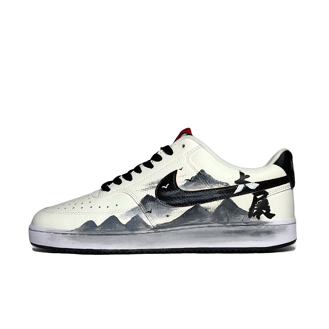 

Nike Court Vision 1, значительно расширяющиеся, износостойкие низкие кроссовки для скейтборда, мужские, черно-белые