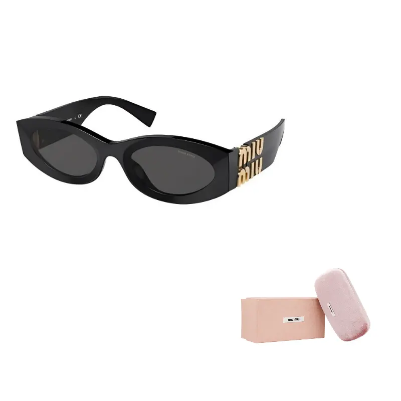 

MIU MIU Ацетатные круглые солнцезащитные очки женские черные, Black