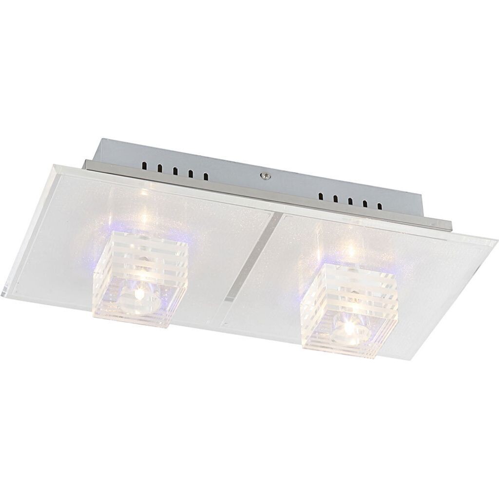 

Потолочный светодиодный светильник RGB, пульт, хром, стекло, L 40 см Globo Lighting, серебро