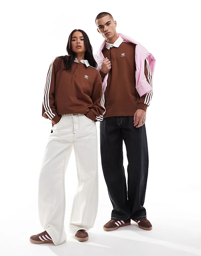 

Рубашка-поло для регби в любимом коричневом цвете adidas Originals