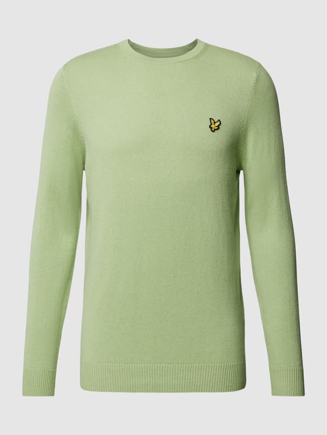 

Вязаный свитер с мотивной нашивкой Lyle & Scott, зеленый