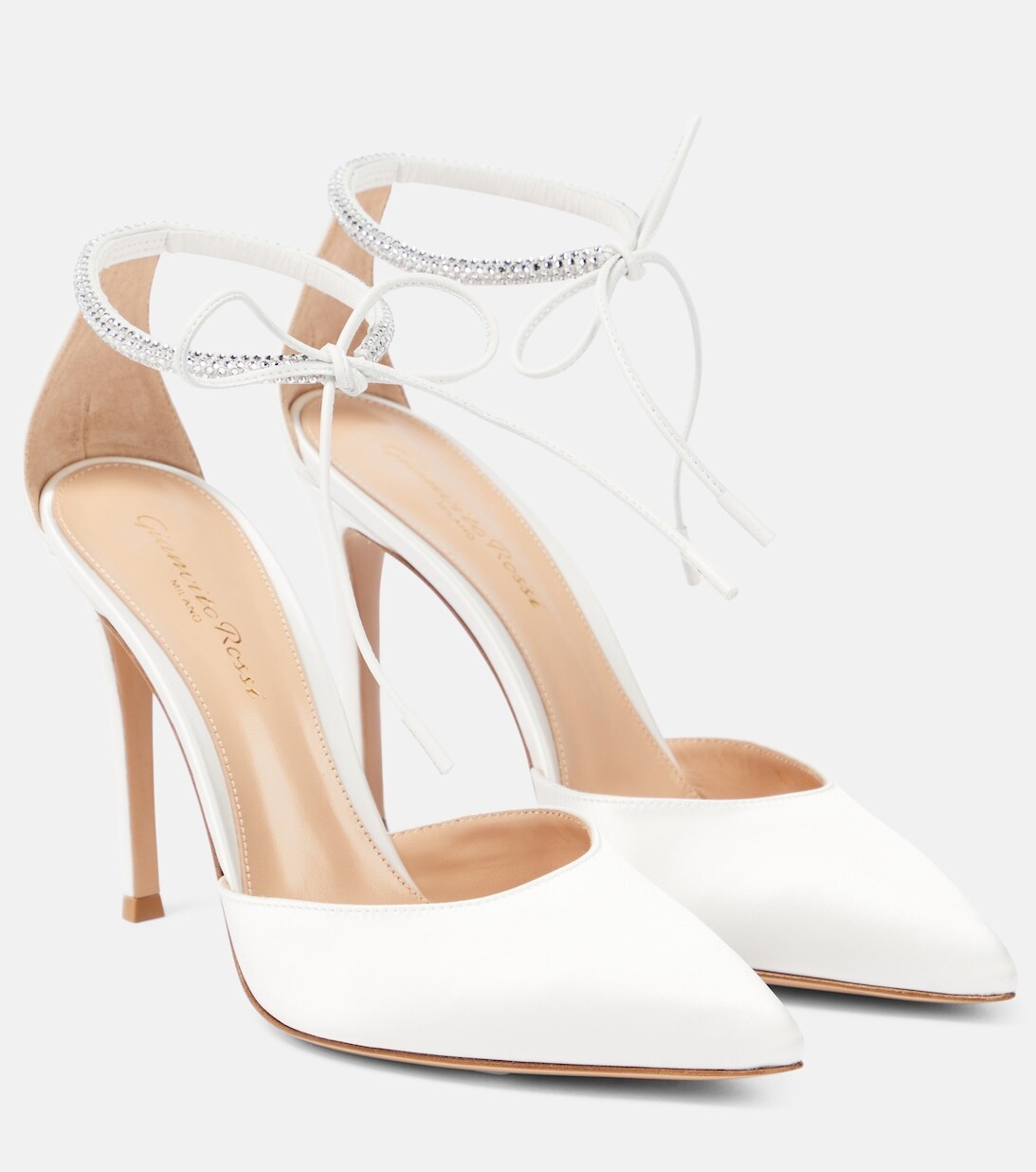 Замшевые туфли Montecarlo D'Orsay 105 Gianvito Rossi, белый