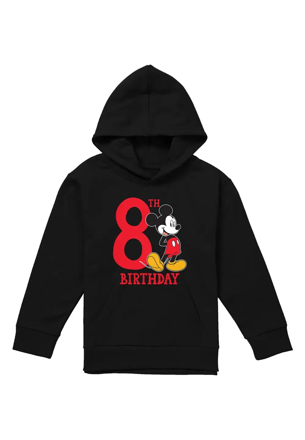 Детский худи Mickey Mouse 8th Birthday, Disney, черный