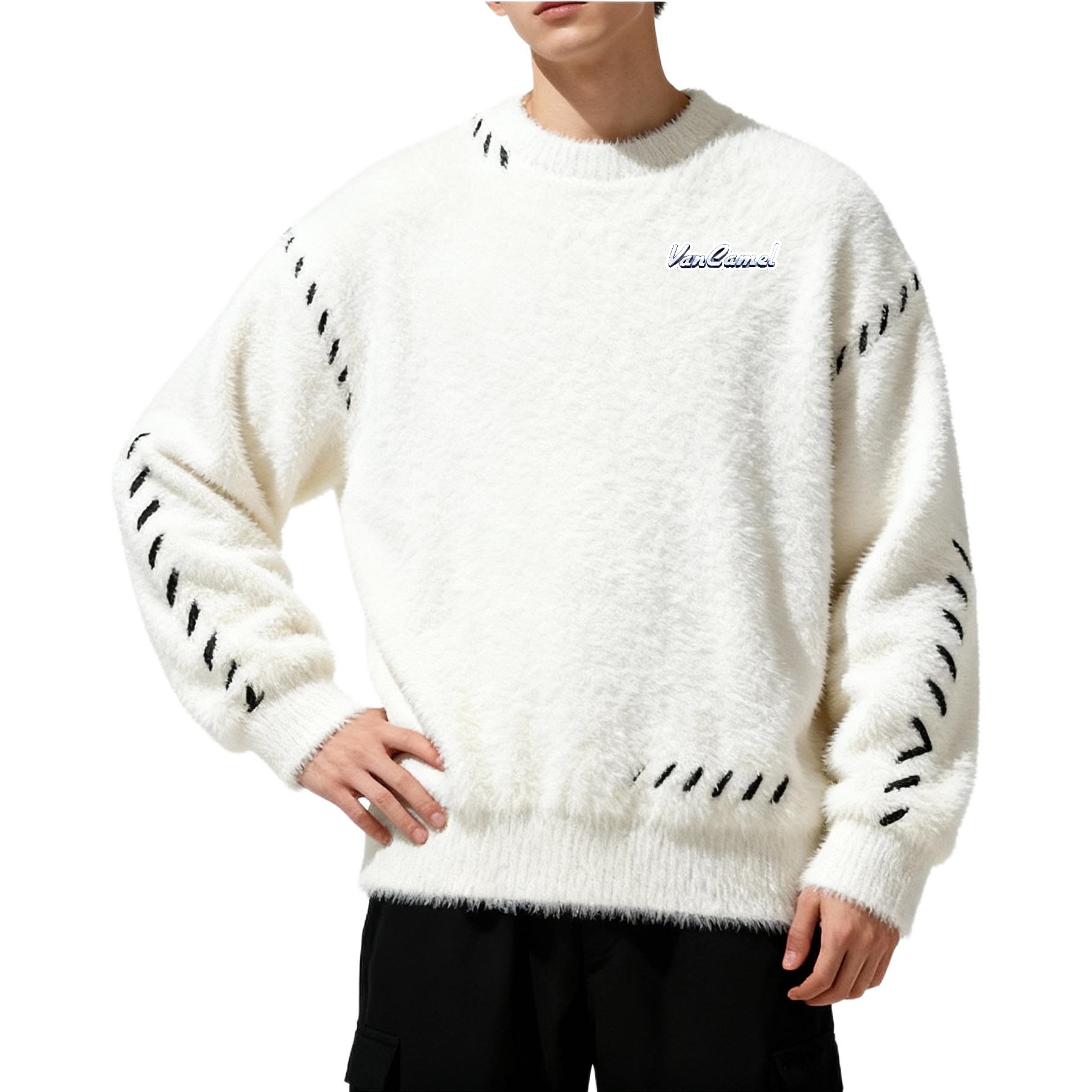 

Трикотажный свитер Unisex Crew Neck Moderate VanCamel, кремовый оранжевый