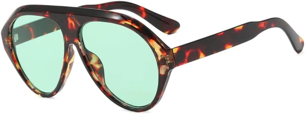 

Солнцезащитные очки с защитой UV400 | Увеличенная оправа, линзы конфетного цвета | Для женщин и мужчин, для занятий спортом на открытом воздухе и вождения DSVIGF, Leopard Green