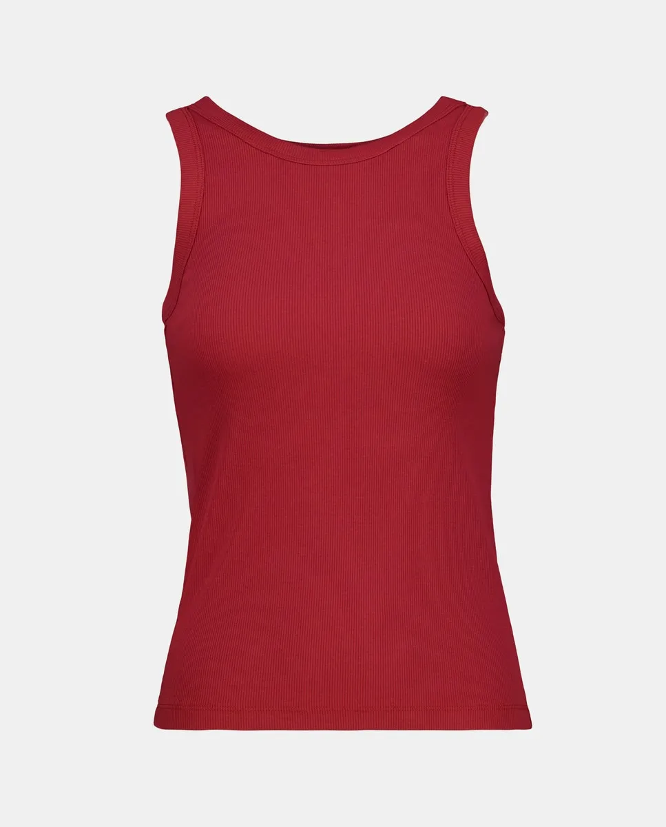 

Женский топ с ребристыми бретелями Easy Wear, терракотовый