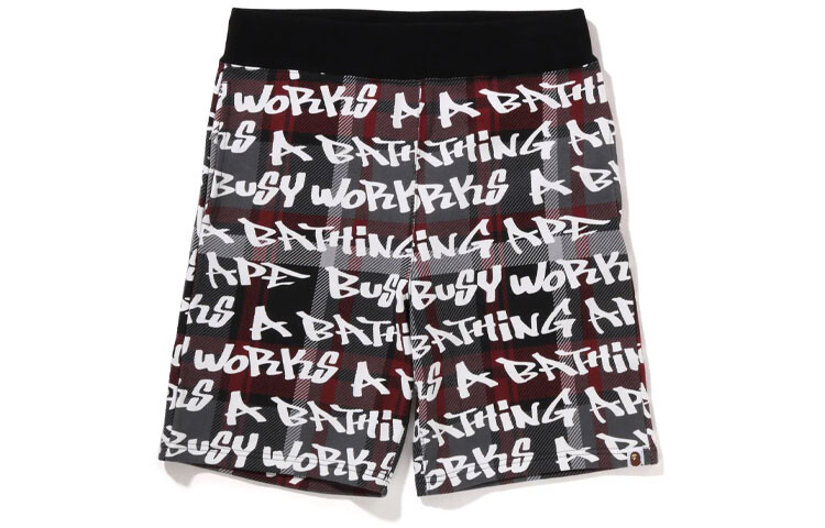 

Шорты BAPE в клетку граффити A Bathing Ape, синий