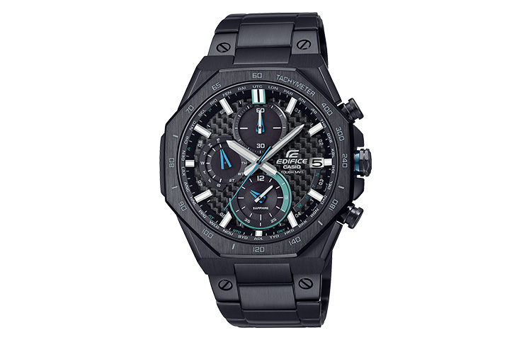 

CASIO Часы мужские с кварцевым механизмом и ремешком из нержавеющей стали из коллекции EDIFICE, черный циферблат