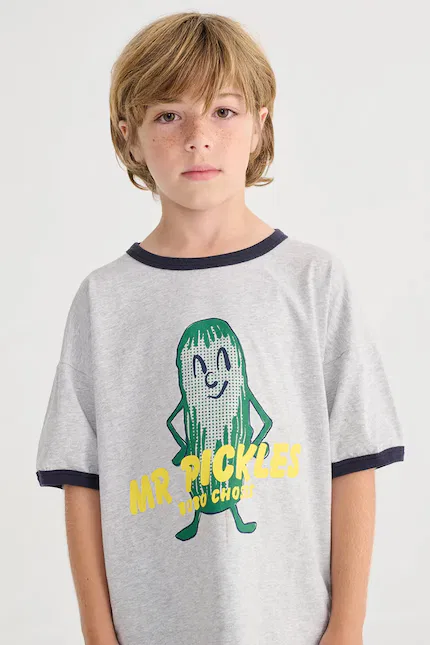 Футболка детская Mr Pickles Bobo Choses, серый