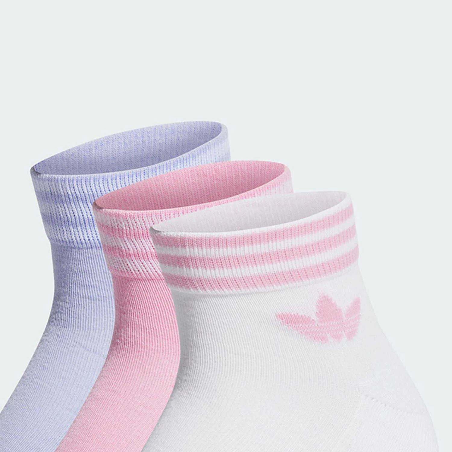 Носки унисекс, набор из 3 пар Adidas, Pink+White+Purple 3 Pack — фото 3