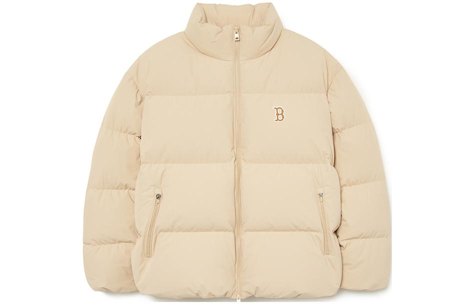 

Пуховик унисекс из льна бежево-желтый MLB