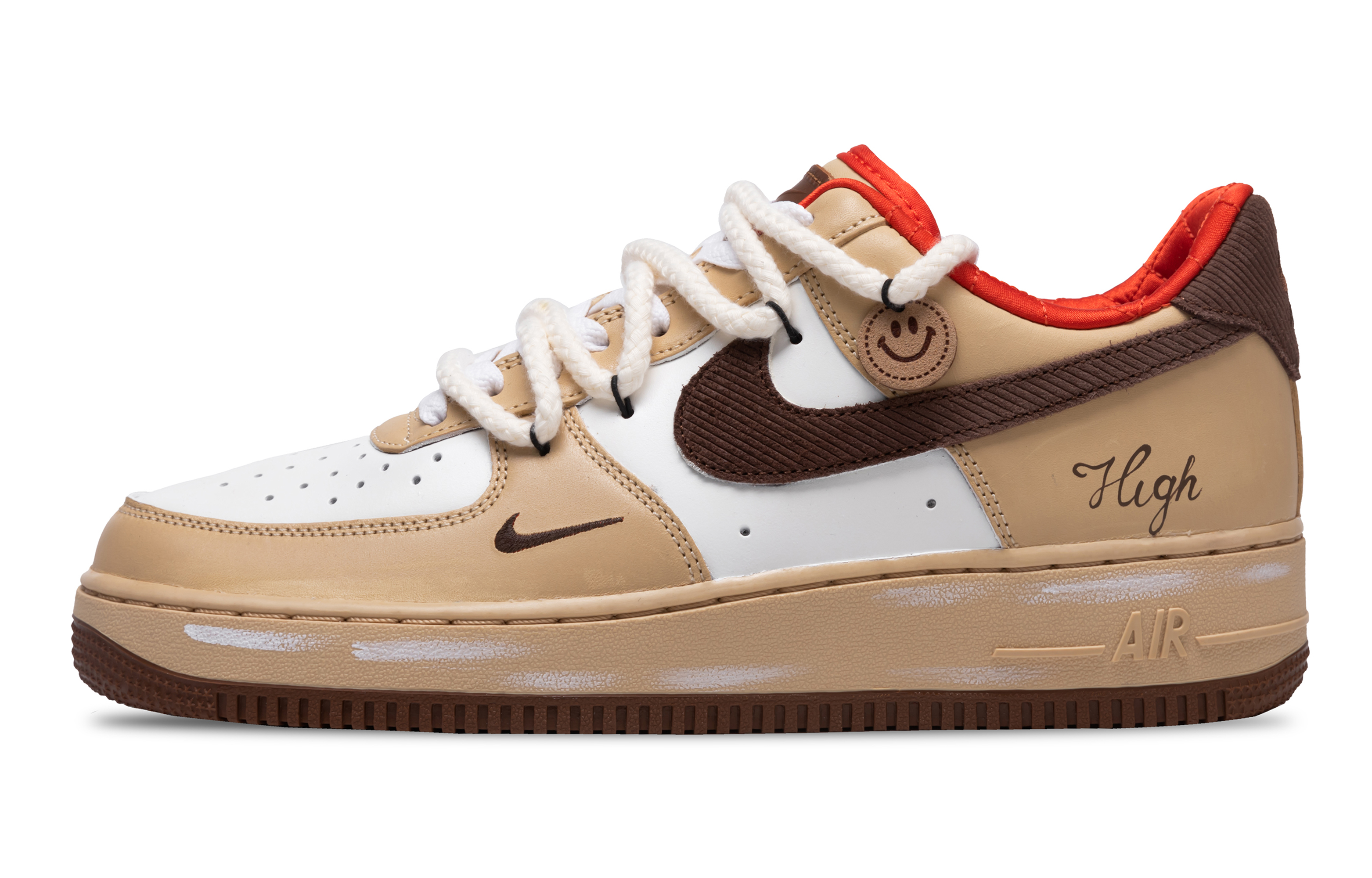 

Nike Кроссовки Air Force 1 Mocha Town с низким верхом, противоскользящие, износостойкие, для скейтбординга, мужские, бежево-коричневые