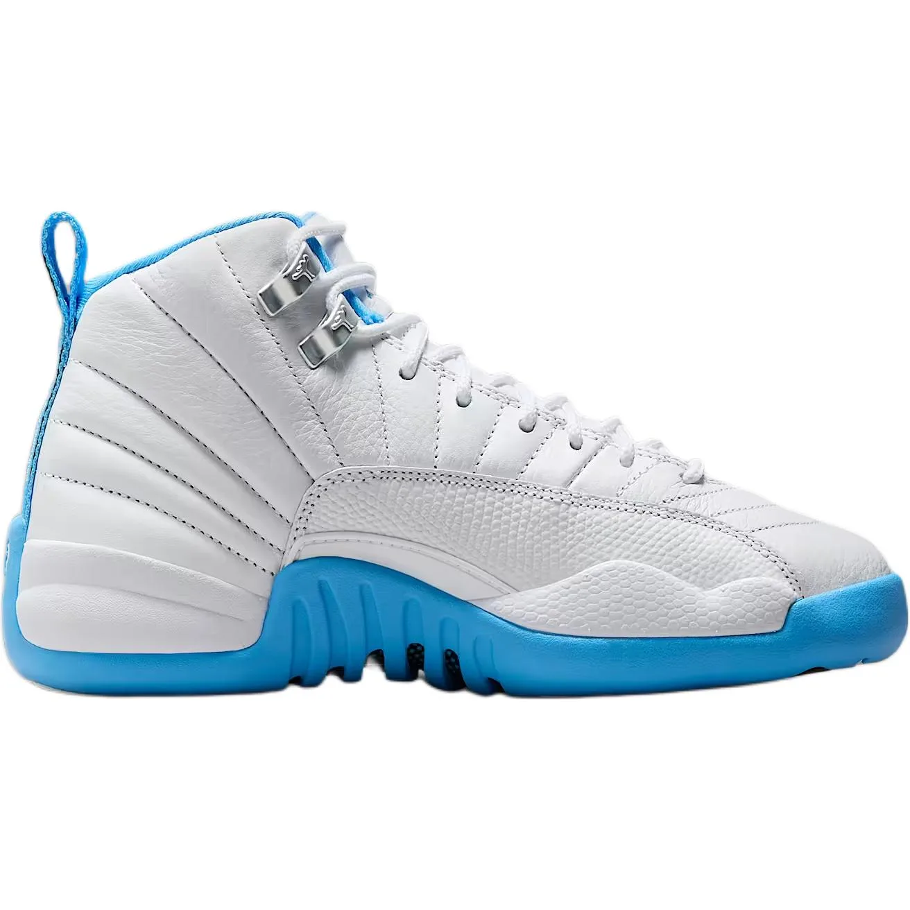 Jordan Air 12 Slip Resistant Abrasion Resistant низкие детские баскетбольные кроссовки White/Blue/Silver — фото 3
