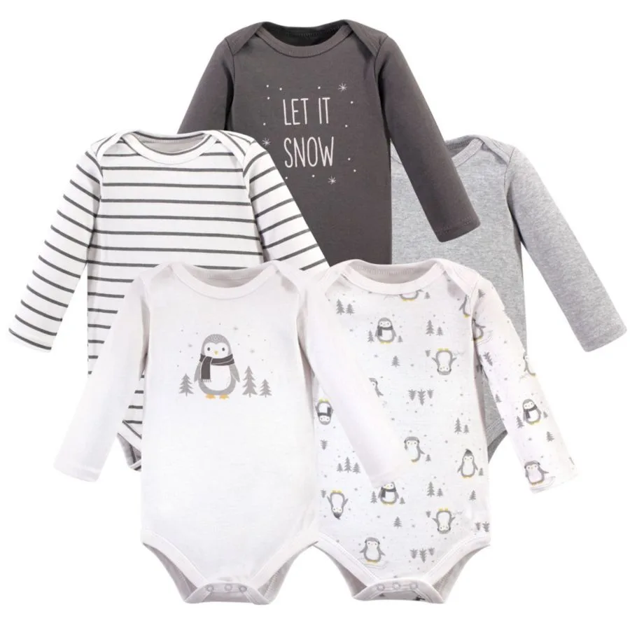 Мягкие хлопковые боди с длинными рукавами, комплект из 5 штук Hudson Baby, белый 2 — фото 2