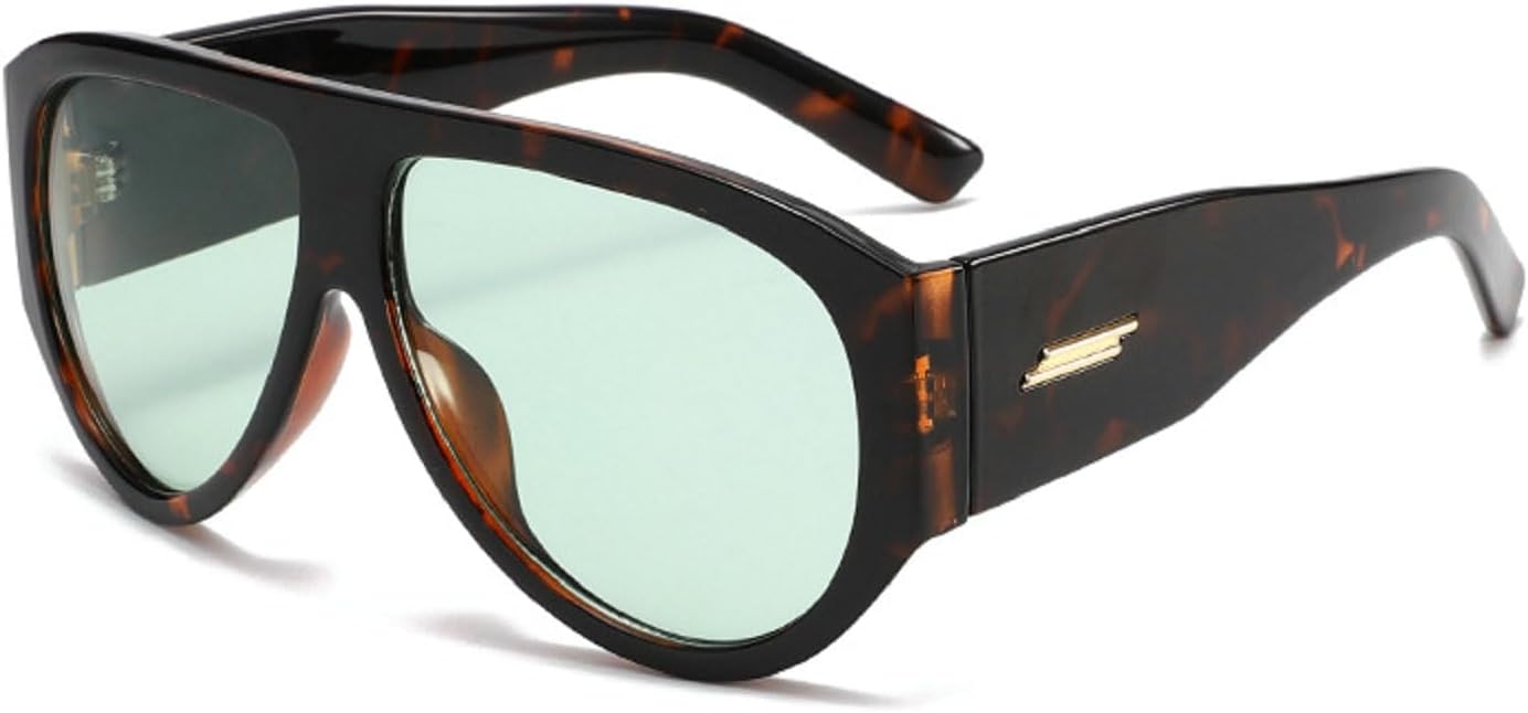 

Большие солнцезащитные очки-пилот в стиле панк Y2K для женщин, 2025 год, роскошные винтажные солнцезащитные очки-щит овальной формы, модные для активного отдыха mincl, Green