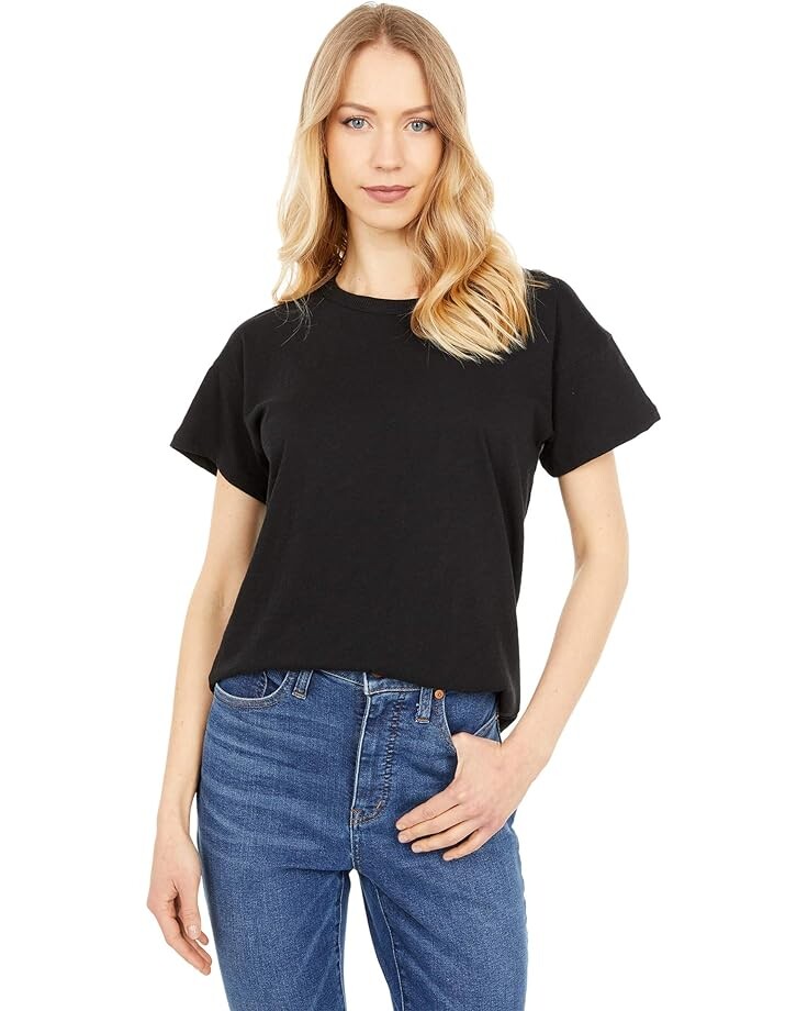 

Футболка Madewell Whisper Cotton Rib-Crewneck, цвет True Black
