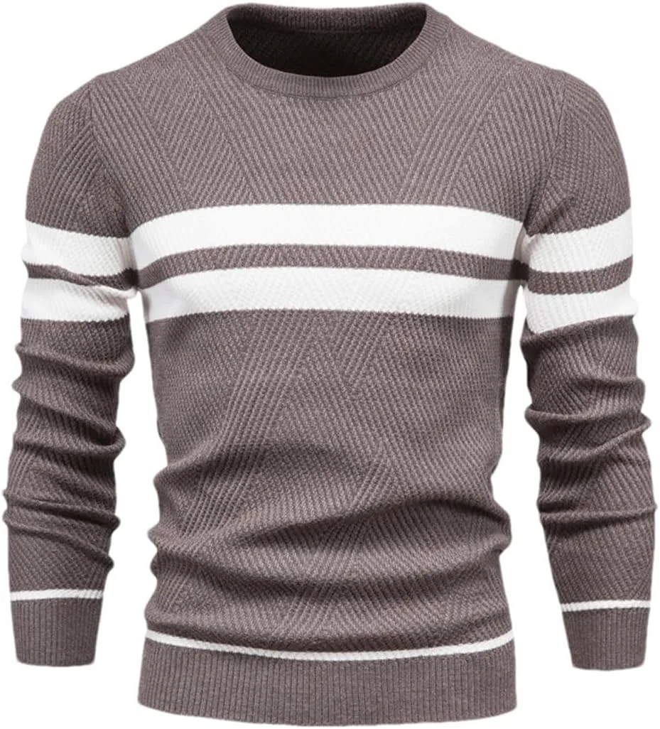 

Мужской свитер Casual Stripe Pullover с круглым вырезом