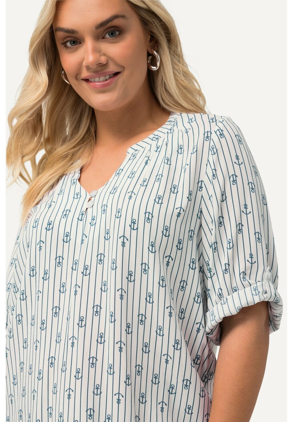 

Блуза NOTCH NECK Ulla Popken, белый
