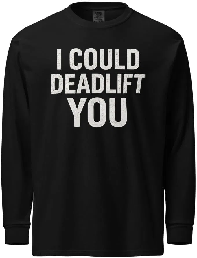 Футболка с длинным рукавом, I Could Deadlift You, Black