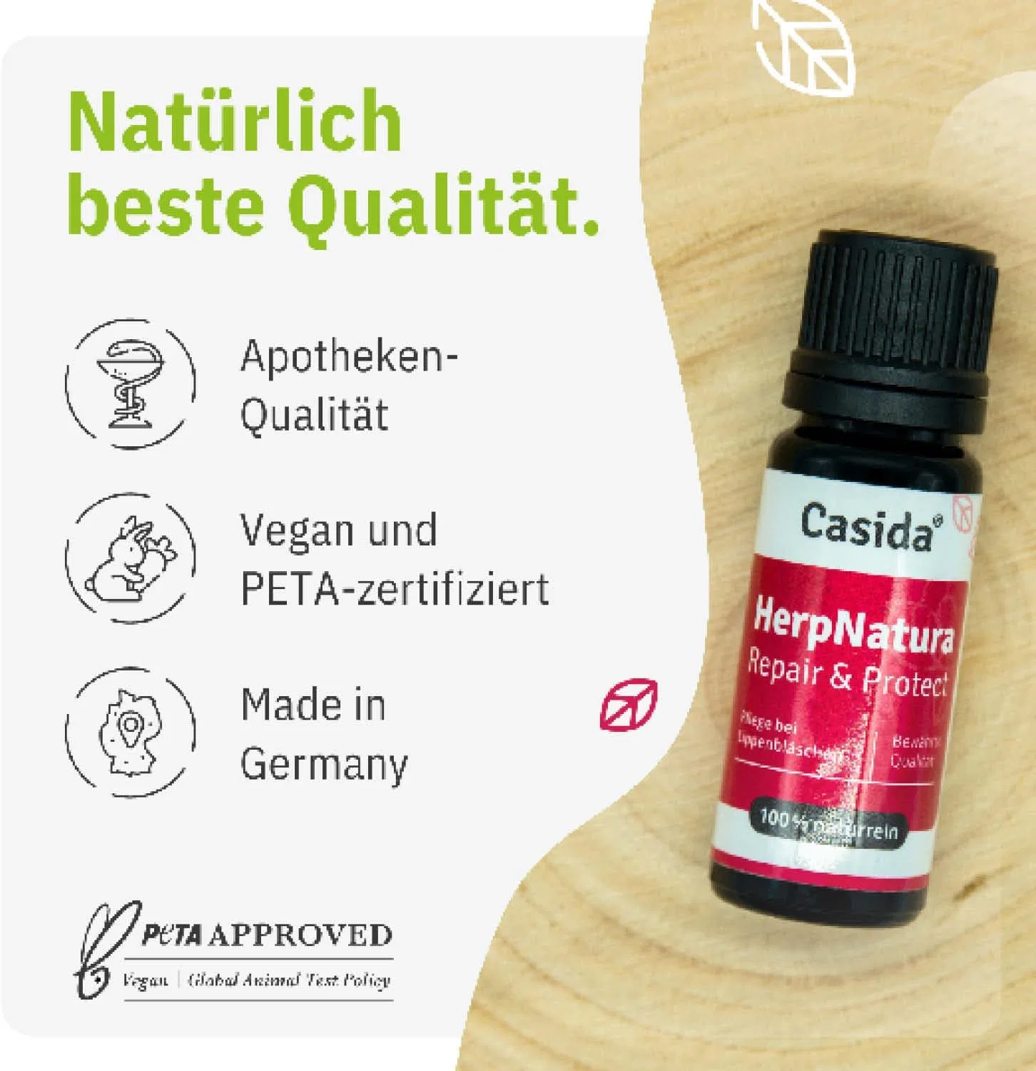 Натуральное восстанавливающее масло для губ «HerpNatura Repair & Protect» от Casida Casida — фото 3