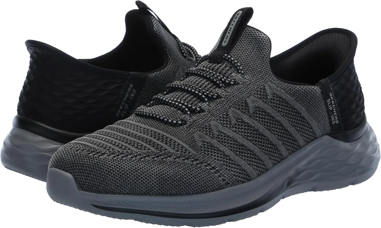 Мужские кроссовки Skechers Streetwear Garner - Orston вязаные с эластичной вставкой, черный — фото 4