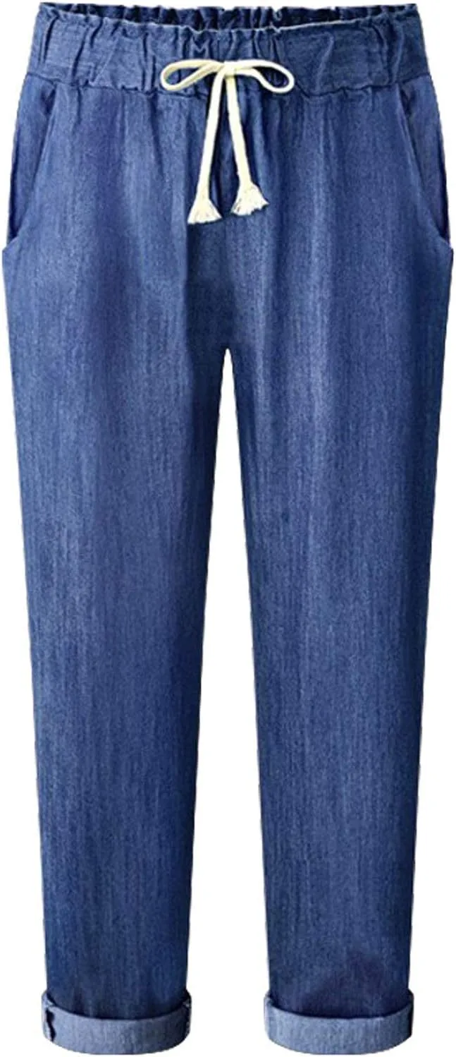 

ebossy Женские брюки-шаровары Relaxed Fit с кулиской и эластичным поясом