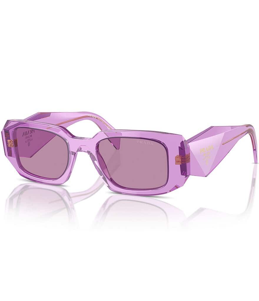 

Prada Unisex PR 17WS 49 мм прозрачные прямоугольные солнцезащитные очки, фиолетовый