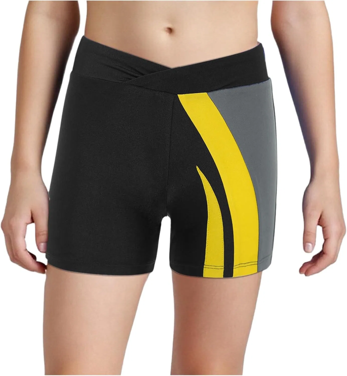 Детские шорты V-образным вырезом TiaoBug, цвет Gray Yellow