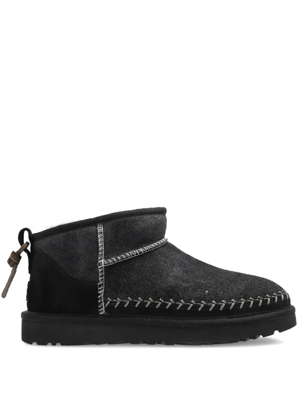 Ботинки UGG с плетеной отделкой, черный