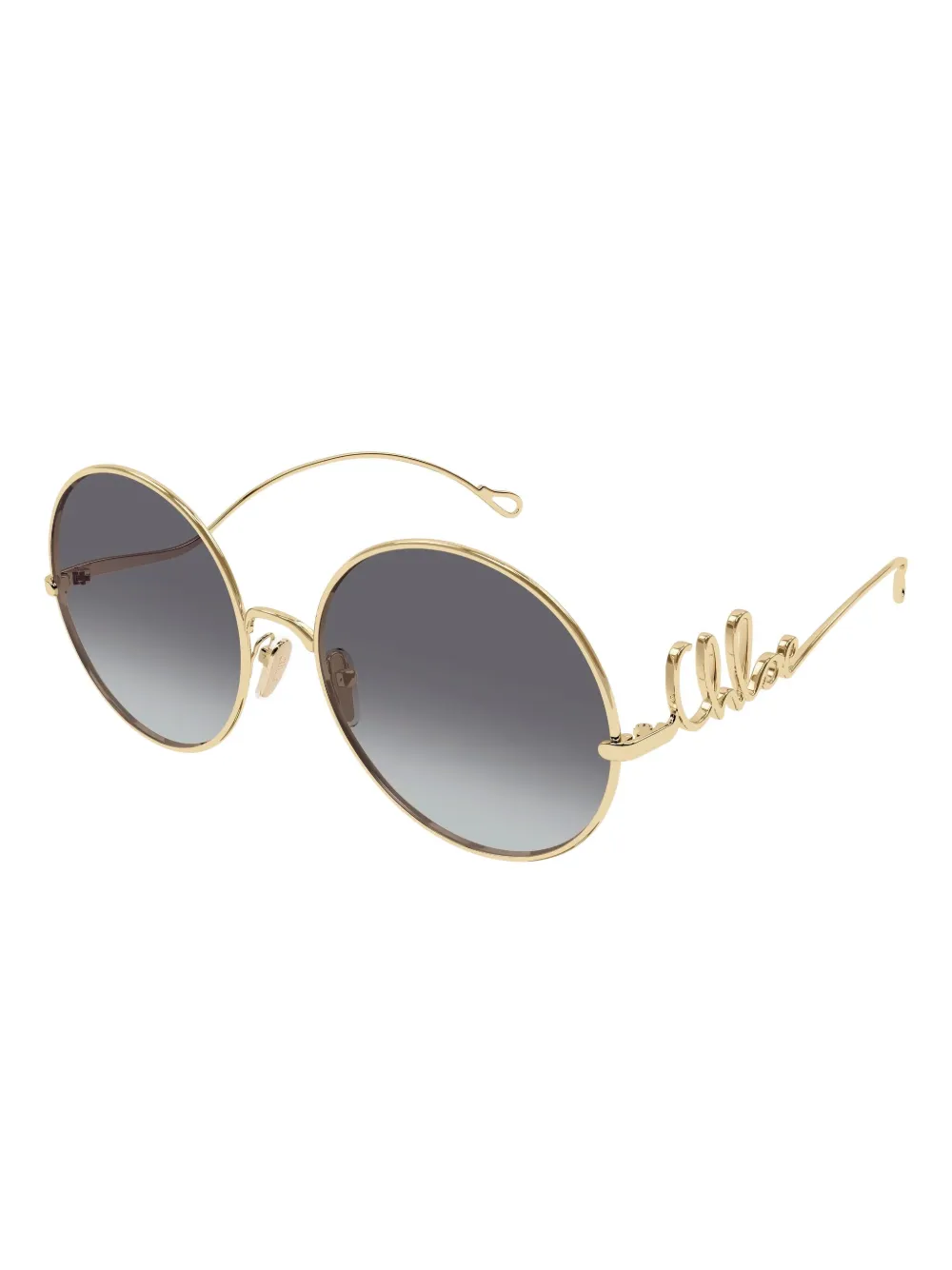 Солнцезащитные очки CH0329S в круглой оправе Chloé, золотистый — фото 2