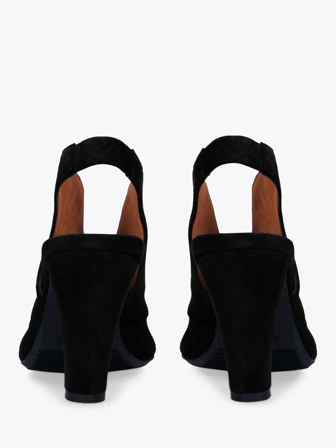 Carvela Comfort Arabella Замшевые туфли-лодочки на конусном каблуке с открытым носком, черный — фото 4