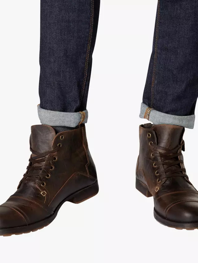 Ботинки Dune Simon Leather Seam Detail Lace Up Ankle, цвет dark brown — фото 2