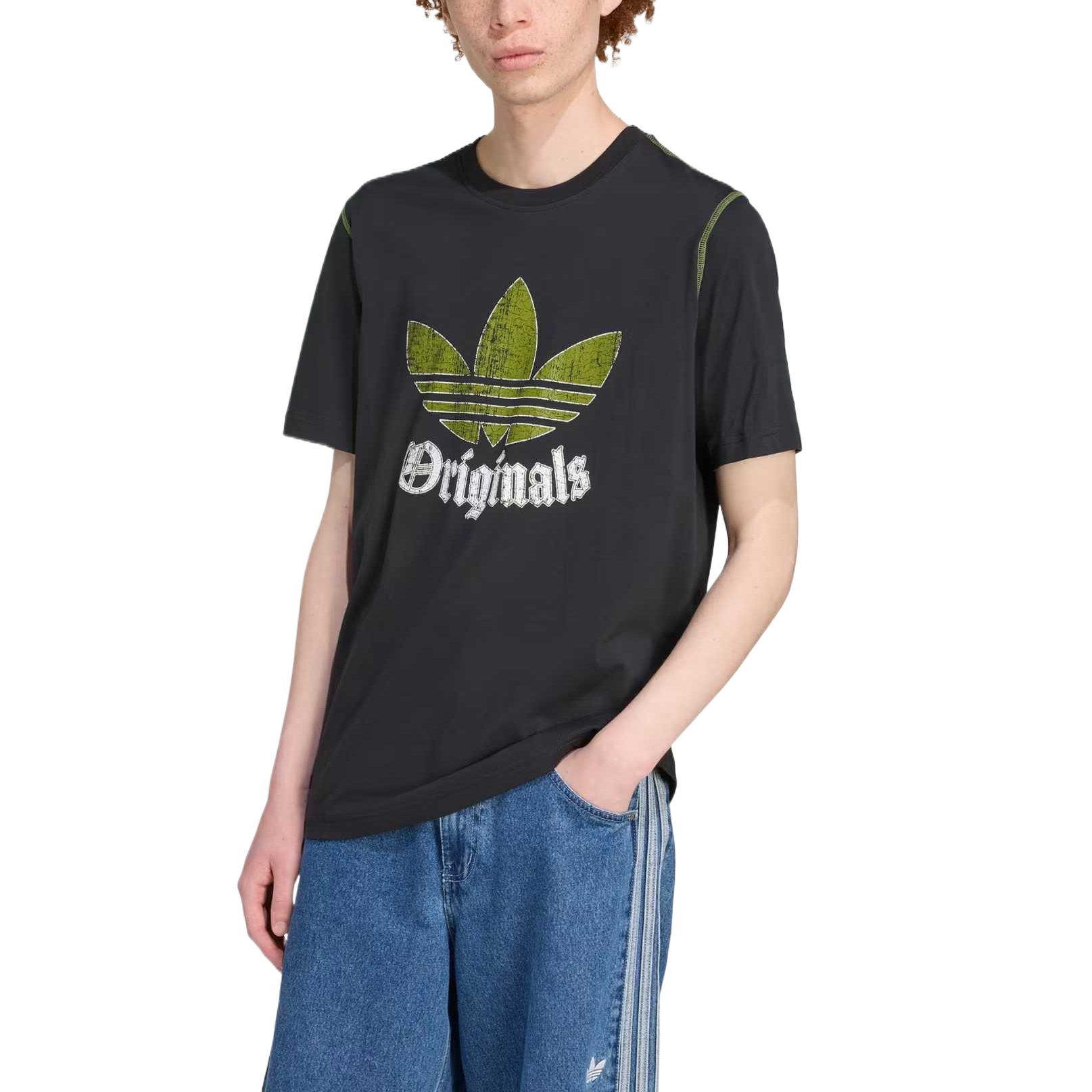 Футболка с принтом в стиле дистресс Adidas Originals, черный — фото 2